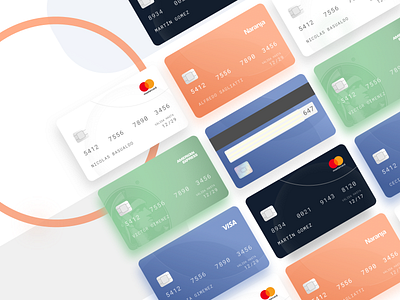 Payments Cards american app card credit detail gradient illustration mastercard payment view