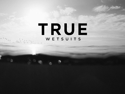 True Wetsuits black logo surf surfing type typography