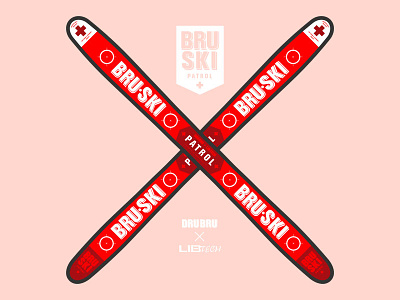 Bru Ski illustration product skis type typography