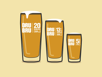 Dru Bru Glassware branding logo logotype product type typography
