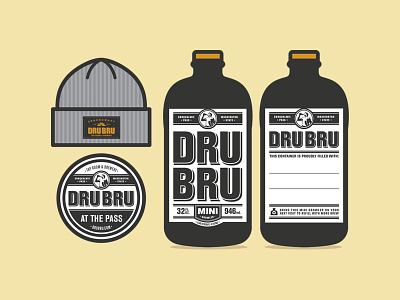 Dru Bru branding illustration logo logotype product type typography