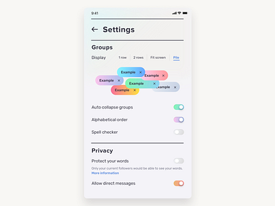 Settings · Daily UI #007