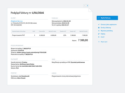 Invoice preview accounting infakt interface invoice preview ui