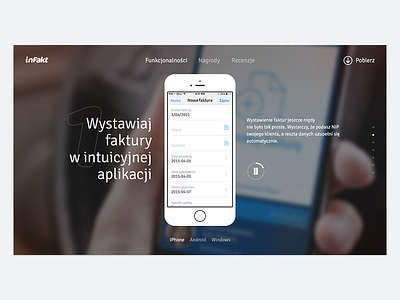 inFakt mobile app - landing page