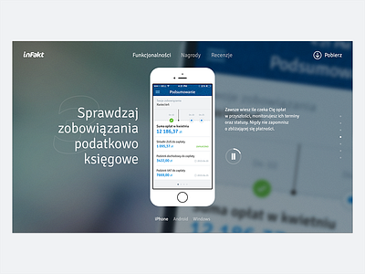 inFakt mobile app - landing page