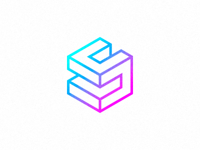 3D logo 3d black box cube extrude five logo minimal s white