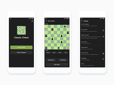 Chess Game android chess dark game settings
