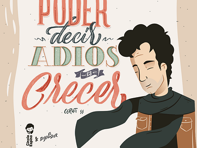 Poder decir adiós es crecer artist cerati character dribbble famous artist gustavo cerati illustration illustrator lettering song lyrics vector
