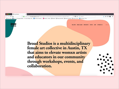 Broad Studios Website art collective atx austin texas brand brand and identity brand identity branding broad studios color design identity design ui vector web design website design