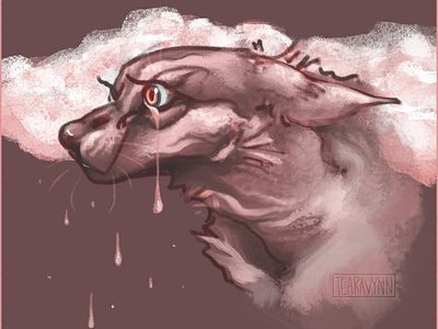 Strawberry Rain animals digital dog fantasy illustration