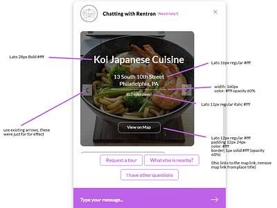 Annotated Chatbot callout cards app design product design product management sketch sketchapp startup ui user centered design ux web apps