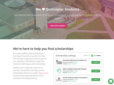 Scholarship App Page