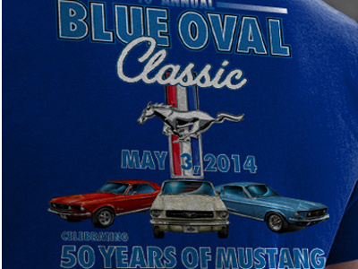 T-Shirt Design for Blue Oval Classic Car Show blue oval classic coolridepix foac muscle car mustang rpm3d rpm3dinc shiftlife