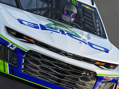 Realistic 3D Render of #13 GEICO NASCAR Cup Car
