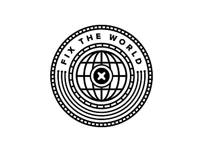 Fix The World badge decal design fix the world globe icon logo repair sticker