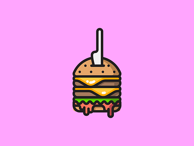 Burg burg burger cheese icon illustration