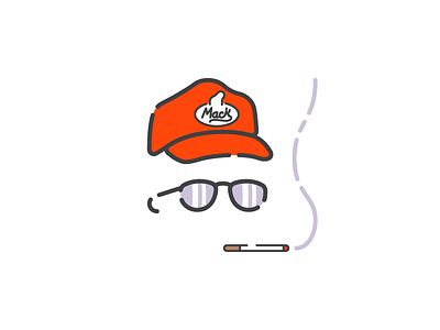 Rusty Shackleford cigarette dale gribble glasses hat icon illustration king of the hill rusty shackleford