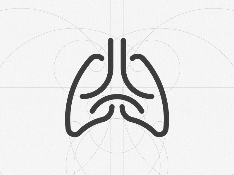 Respire Logo health respire breathe lungs grid logo