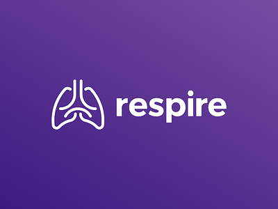 Respire app branding breath breathe health logo lungs respire