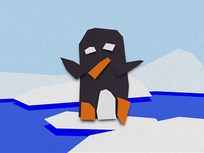 Penguin free geometric icon paper penguin simple
