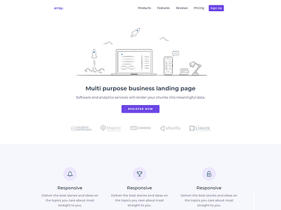 Arrray Software Landing Page