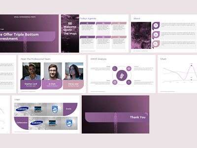 Environmental powerpoint template 3d art branding deck design environmental flat graphic design illustration layout logo pitch deck powerpoint purple ui uiux vector