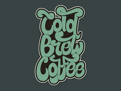 cold brew coffee custom type letters logo vector