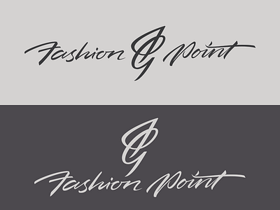 Gi Fashion Point brand custom lettering logo monogram script type