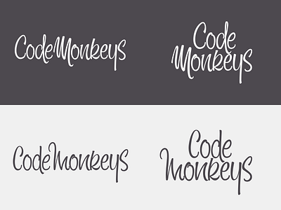 Code Monkeys brand code monkeys custom lettering logo logotype monkeys script type
