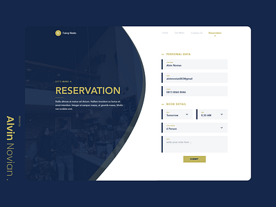 Restaurant BookingPage app branding clean design form form design landing page ui ux web website