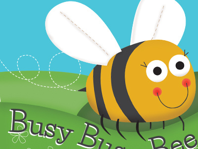 Busy busy Bee book card childrens illustration