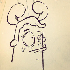 Sketching out ideas cartoon character development ideas illustration