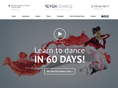 The7 Dance School dance fitness template the7 theme web web-design wordpress wp