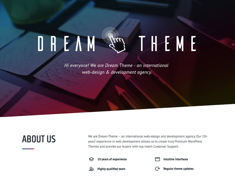 Dream-Theme's official website web-design agency web-design studio premium themes wordpress themeforest the7 dream-theme