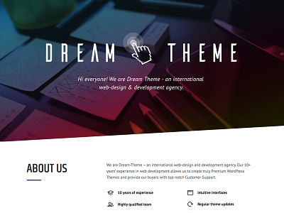 Dream-Theme's official website dream-theme premium themes the7 themeforest web-design agency web-design studio wordpress