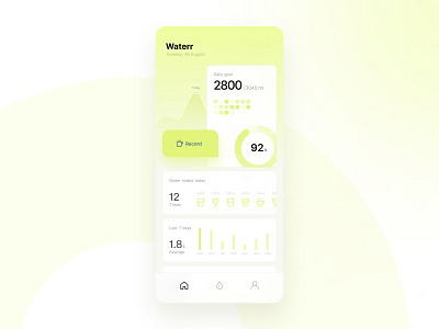 Water drinking record app concept #1