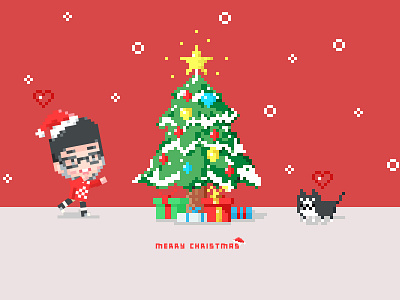 Merry Christmas🎄 christmas pixel art red