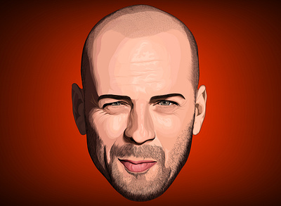 Realistic Portrait Painting | Bruce Willis brucewillis cartoon design digital art drawing graphic design illustration line art logo portrait painting ui vector vector portrait