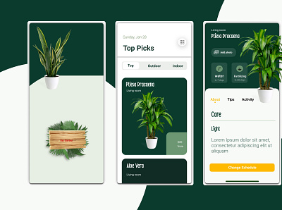 Gardening Mobile App design app branding design figma ui ux