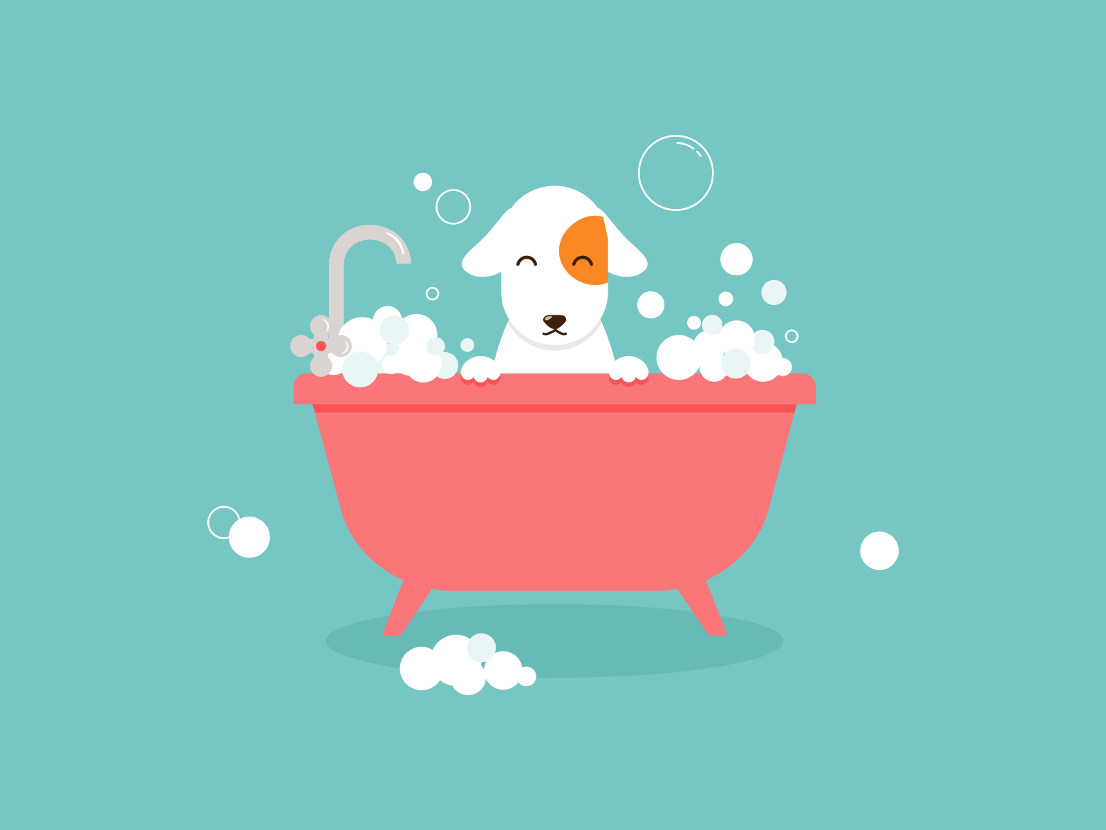 Cute Dog in the Bath by Irina on Dribbble