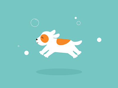 Cute Dog Playing with Soap Bubbles adobe illustrator graphic design happy illustration joy vector