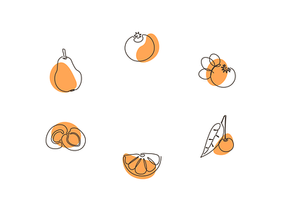 Line Art Fruit adobe illustrator graphic design icons illustration vector