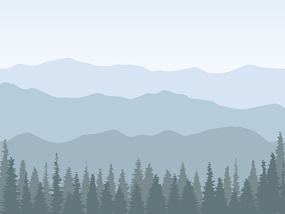 Silhouette of forest and mountains adobe illustrator graphic design illustration sky vector