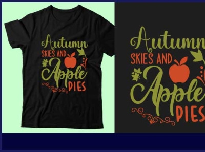 Autumn skies and apple pies branding design graphic design icon illustration logo pumpking design t shirt t shirt design typography ui vector