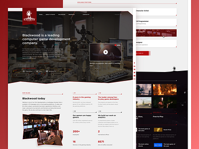 Blackwood Games corporate corporate design corporate website game game studio home page landing landingpage responsive design webdesign website website design