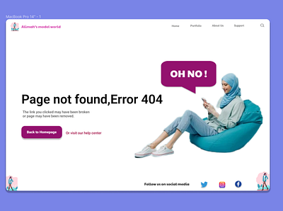 404 error page 3d 404 app daily ui design ui uiux ux web app web design