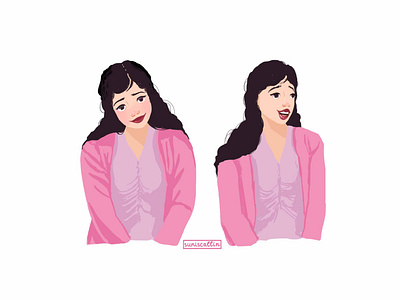 Character in pink cardigan