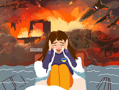 ... 2d art children illustration pray support ukraine war
