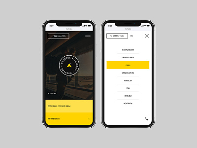 Визаход branding flat minimal mobile promo typography ui ux web website