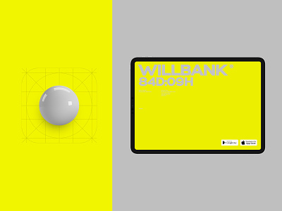 Willbank app branding desktop flat minimal promo ui ux web website